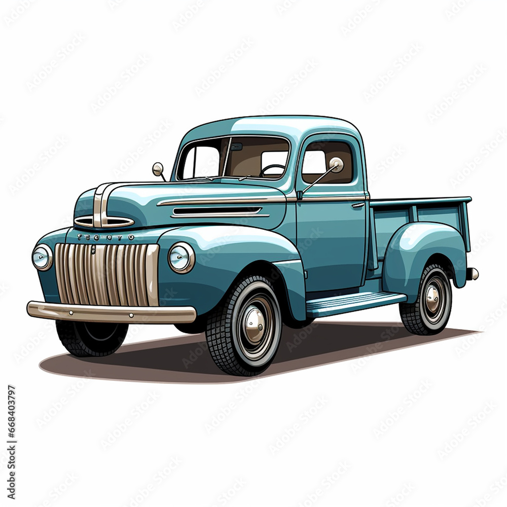Pickup truck icon in colorful design