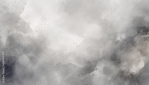 white watercolor background painting with cloudy distressed texture and marbled grunge soft gray or silver vintage colors
