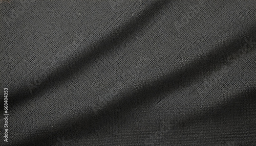 panoramic close up texture of natural weave cloth in dark and black color fabric texture of natural cotton or linen textile material black fabric wide background