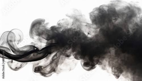black dark smoke isolated on white