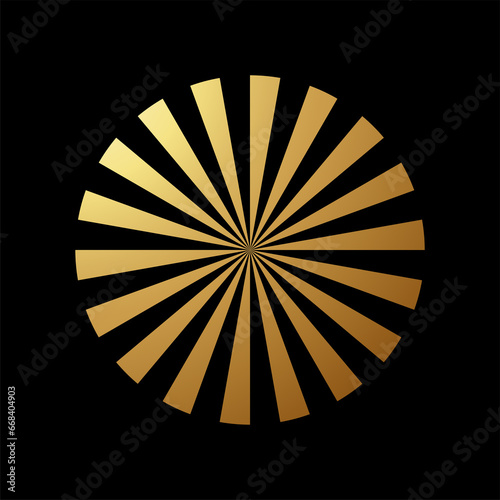 Wallpaper Mural Gold Abstract Round Shaped Icon with Triangular Stripes Torontodigital.ca