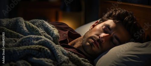 Sleep deprived individual at home