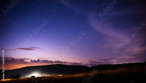 night sky sunset landscape nature background © Mary