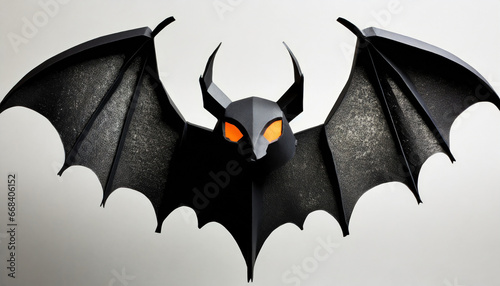 black halloween bat paper cut art ai generated png file no background