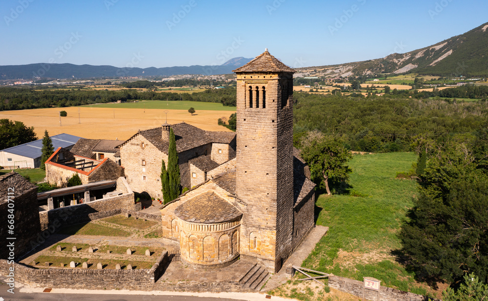 View of Saint Peter's church - Route of Serralbo Churches, Huesca province, Aragon, Spain