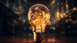 Light bulb moments of sparking creativity and innovative thinking