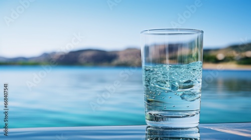 Refreshing glass of water, crystal clear and pure