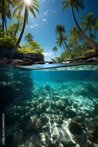 View of fish underwater in beautiful ocean waters with all its landscapes © MDQDigital