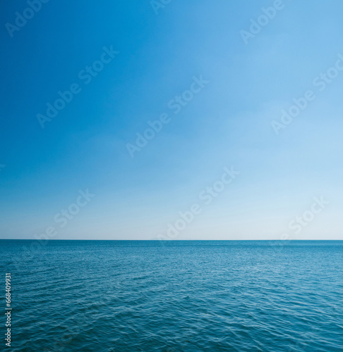 Landscape beautiful summer vertical front view tropical sea beach white sand clean and blue sky background calm Nature ocean wave water nobody travel at Sai Kaew Beach thailand Chonburi sun day time photo