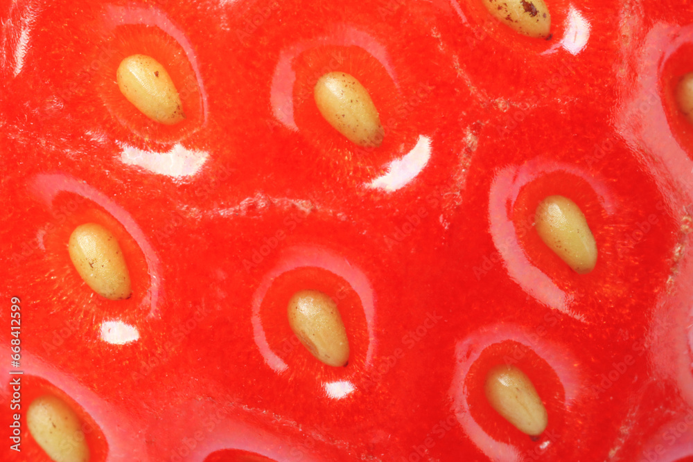 Texture of ripe strawberry as background, macro view. Fresh berry Texture of ripe strawberry as background, macro view. Fresh berry