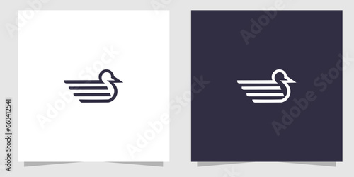 duck logo design vector photo