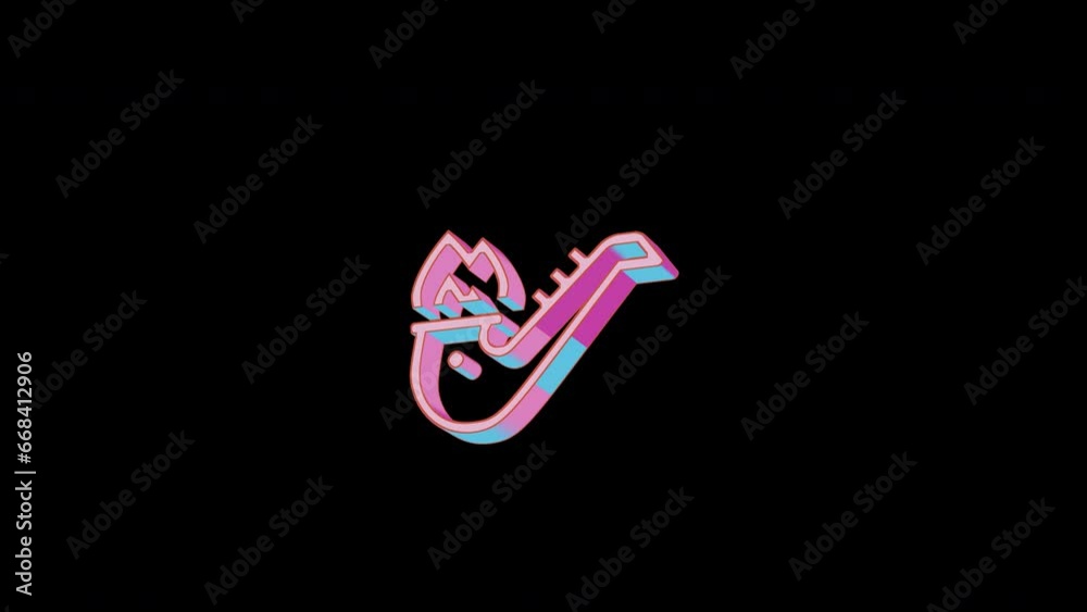 Bright sax hot icon is jumping merrily. Retro style. Alpha channel black. Looped from frame 120 to 240, Alpha BW at the end Bright sax hot icon is jumping merrily. Retro style. Alpha channel black. Looped from frame 120 to 240, Alpha BW at the end