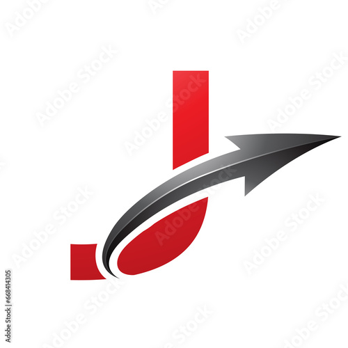 Wallpaper Mural Red and Black Uppercase Letter J Icon with a Glossy Arrow Torontodigital.ca