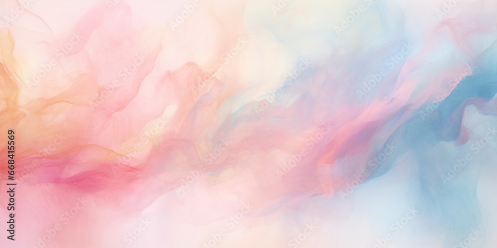 Watercolor Wash in Pastels: An abstract depiction reminiscent of a watercolor wash with soft pastel colors, lending an artistic and soothing touch , abstract wallpaper background - obrazy, fototapety, plakaty 