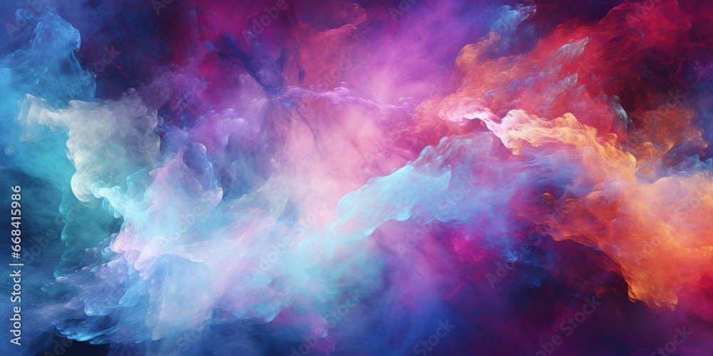 Galactic Nebula in Cosmic Hues: An abstract representation of a cosmic nebula with mesmerizing interstellar colors, cosmic dust, and gaseous wisps, creating a striking and otherworldly aesthetic