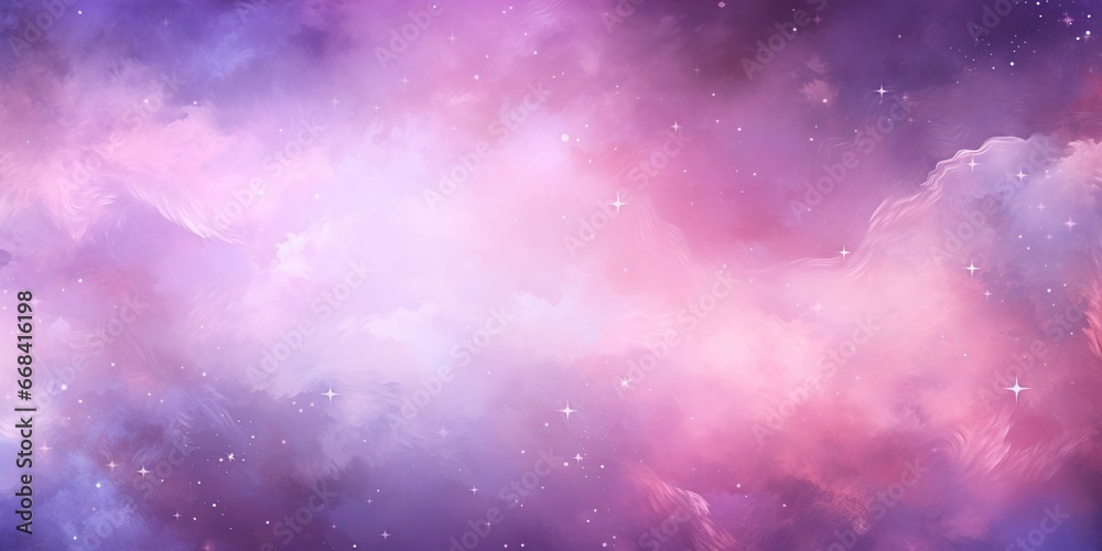 Starry Sky in Pink and Lilac: An abstract vision of a starry night sky in shades of pink and lilac, creating a magical atmosphere , abstract wallpaper background - obrazy, fototapety, plakaty 