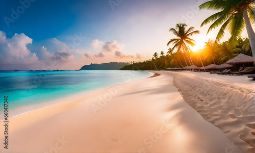 Paradise Sunset on the beach.  © anjana