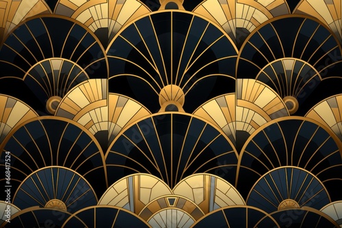 Art deco pattern with intricate geometric designs