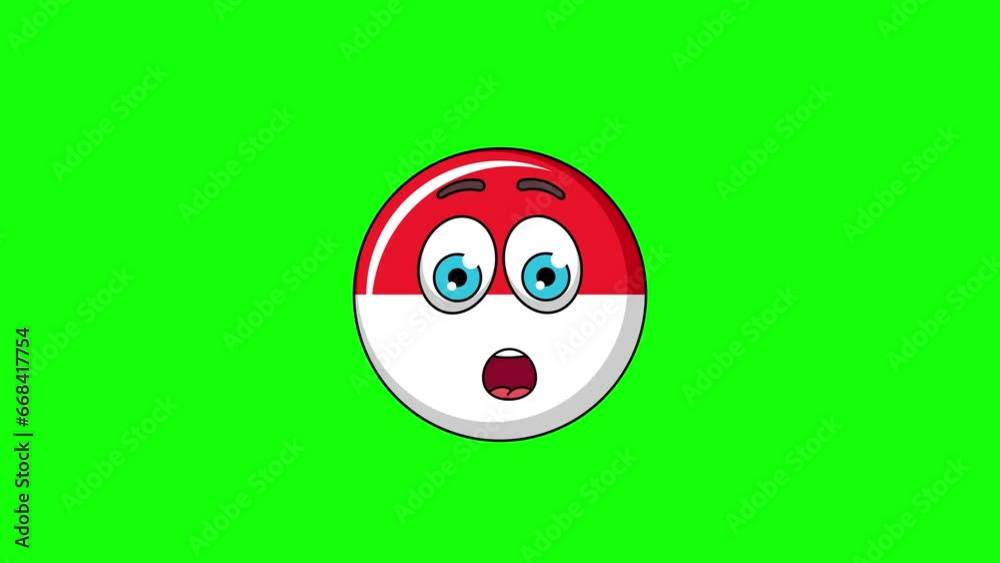 Amazed face emoticon of flag of indonesia character animation
Amazed face emoticon of flag of indonesia character animation