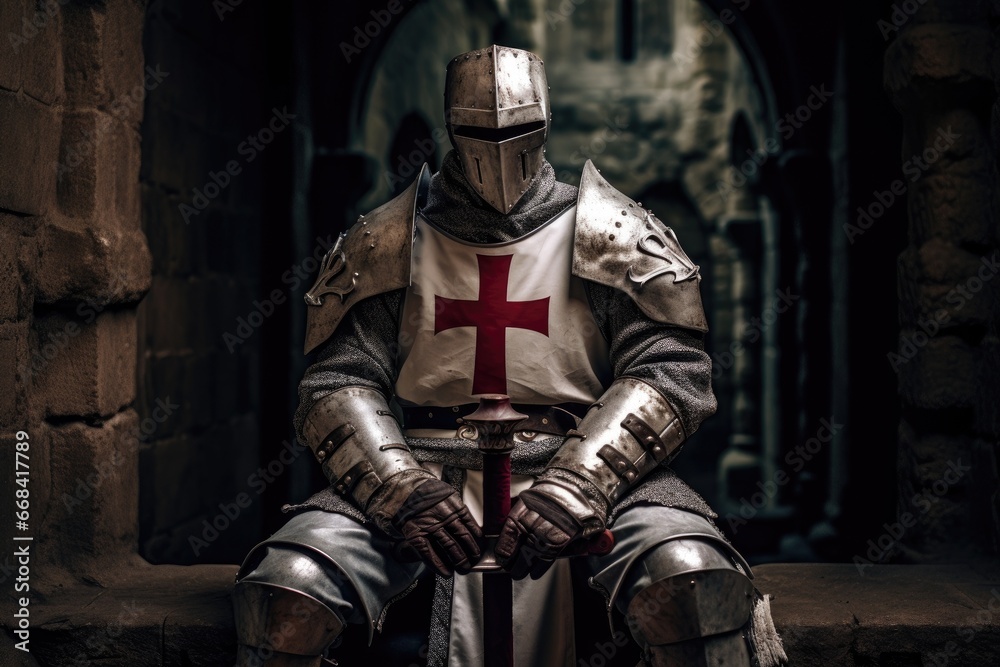 Captured Templar knight in a dungeon