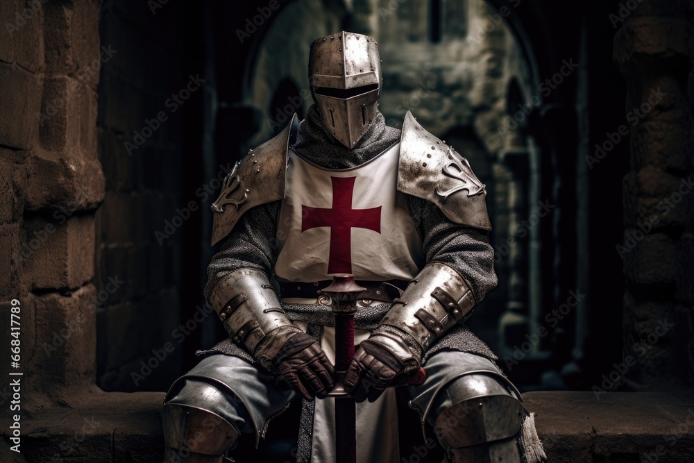 Captured Templar knight in a dungeon Captured Templar knight in a dungeon