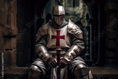Captured Templar knight in a dungeon