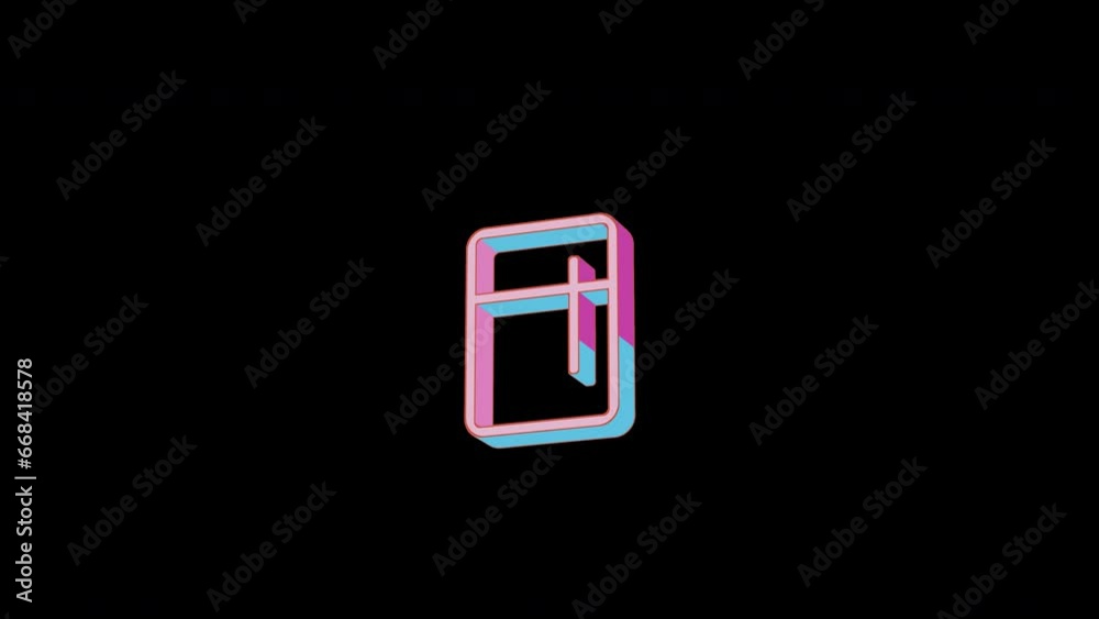 Bright refrigerator icon is jumping merrily. Retro style. Alpha channel black. Looped from frame 120 to 240, Alpha BW at the end Bright refrigerator icon is jumping merrily. Retro style. Alpha channel black. Looped from frame 120 to 240, Alpha BW at the end