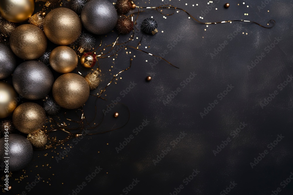 christmas background and border flat lay style and copy space, generative ai christmas background and border flat lay style and copy space, generative ai