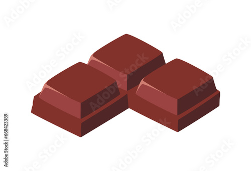 Chocolate candy concept. Sweet and pastry product, dessert and delicacy. Sticker for social networks and messengers. Cartoon flat vector illustration isolated on white background