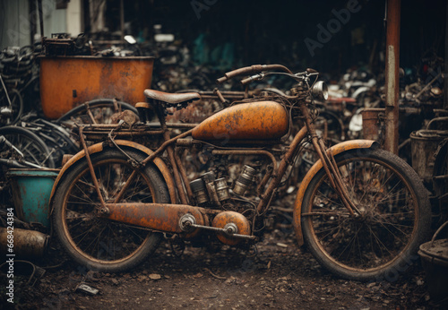 Vintage rusty motorcycle