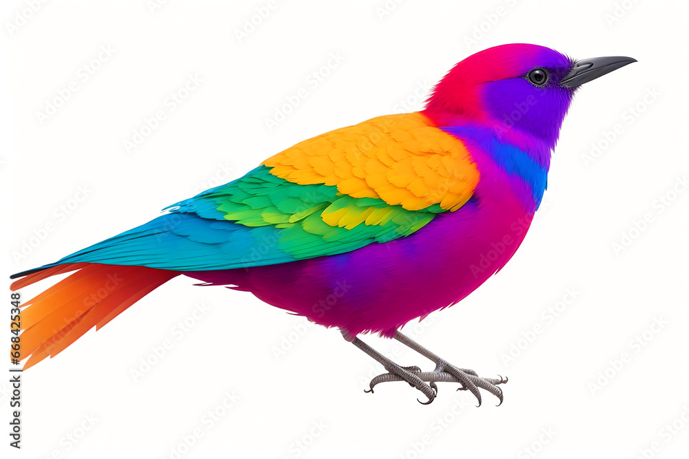 Fototapeta premium Colorful bird isolated on white background