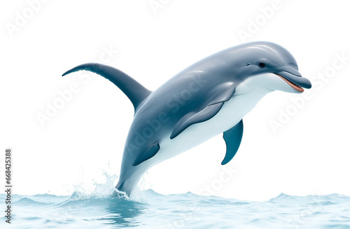Nice dolphin jumping isolated on white background