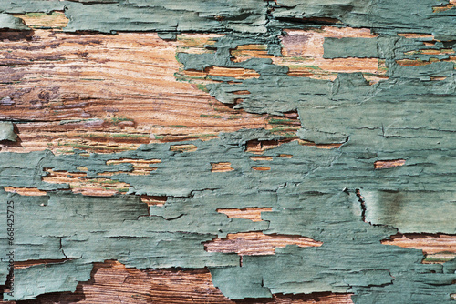 Photography Old Weathered Flaky Green Paint On Wood Board