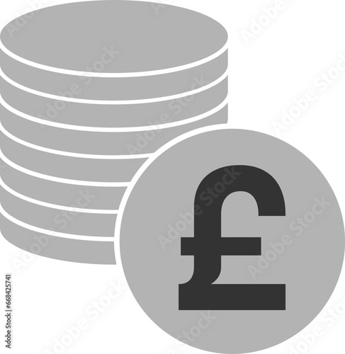 UK British Pound Sterling Currency Coin Money Round Circle Symbol Icon. Vector Image.