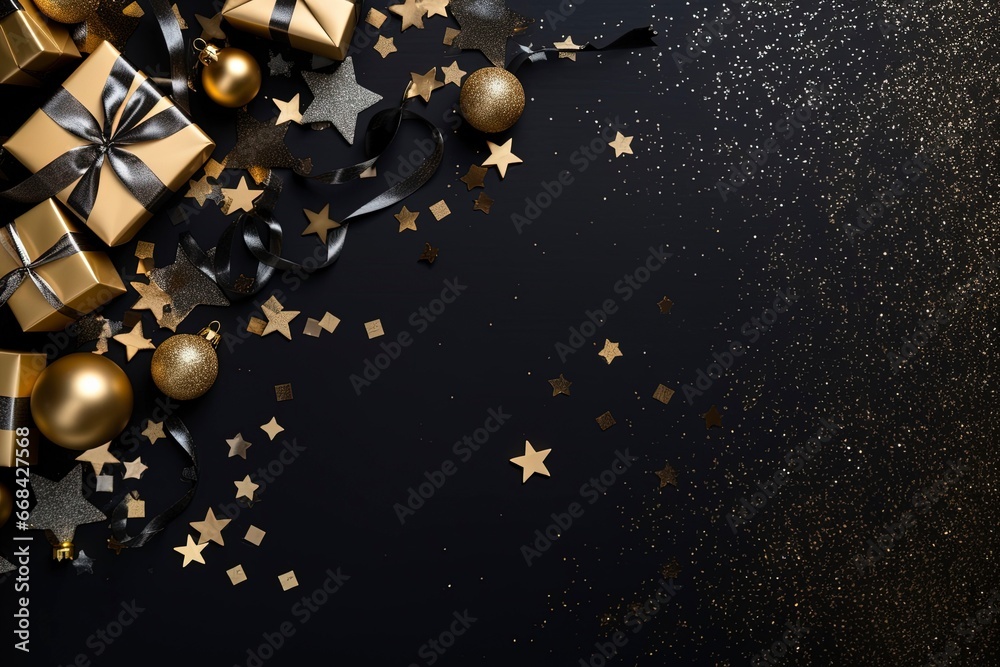 christmas background and border flat lay style and copy space, generative ai christmas background and border flat lay style and copy space, generative ai