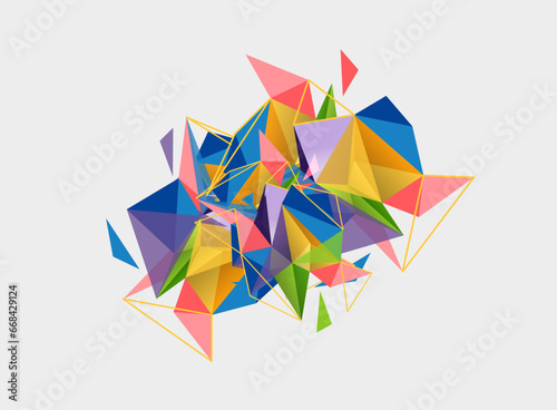 Triangle mosaic composition geometric abstract background, dynamic and structured visual experience