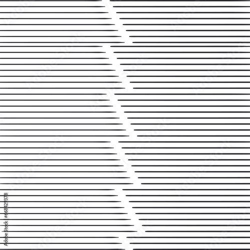 Horizontal lines form a striped texture with spaces or white oblique seams