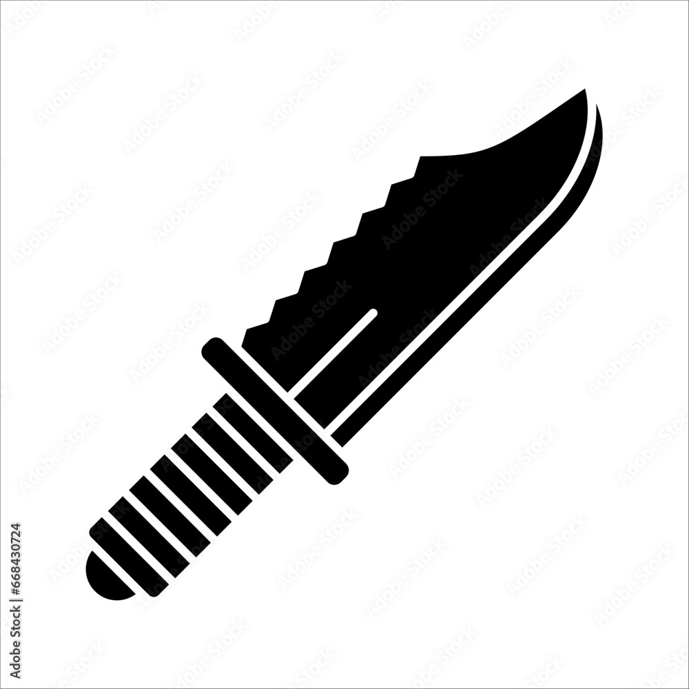 Knife sign icon. Edged weapons symbol. Stab or cut. Hunting equipment. vector illustration on white background Knife sign icon. Edged weapons symbol. Stab or cut. Hunting equipment. vector illustration on white background