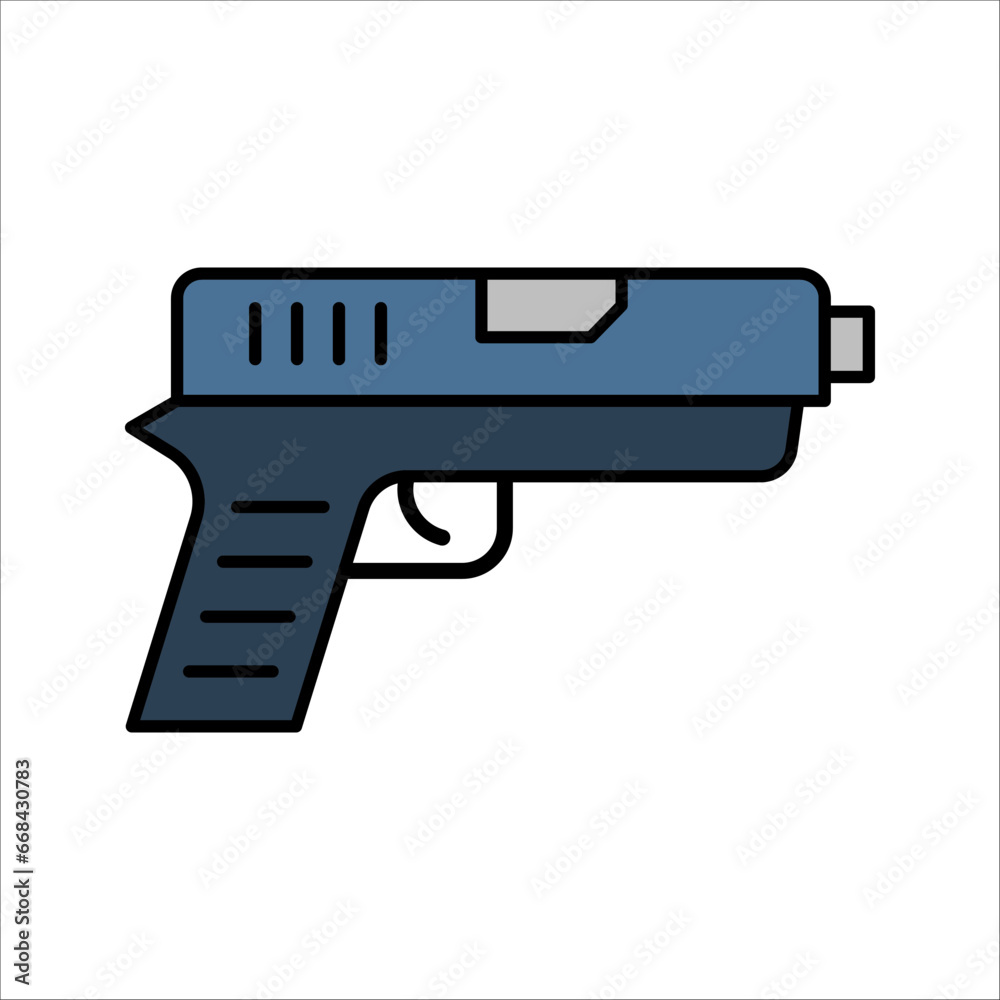 Gun Icon. Weapon Vector. Military Equipment Template. vector illustration on white background