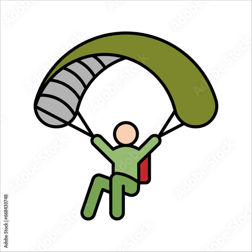 Military parachutists vector. Airborne forces soldier. For military concepts, infographics, icons design, vector illustration on white background