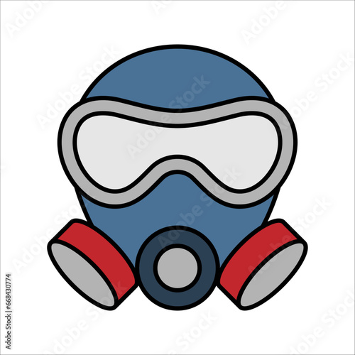 Gas mask, linear icon. Line with editable stroke vector illustration on white background
