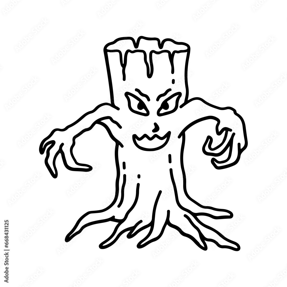 Obraz premium Tree Line Style in Design Icon