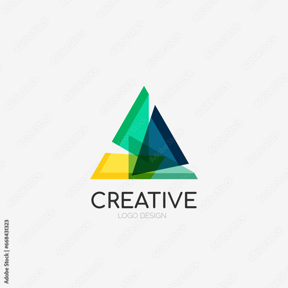 Triangle abstract logo, business emblem icon