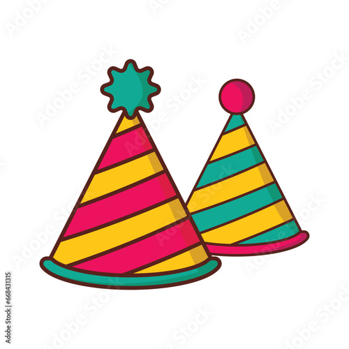 Party hat icon vector sign and symbol on trendy design for design and print.