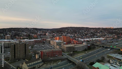 Aerial View of Downtown Waterbury, CT
