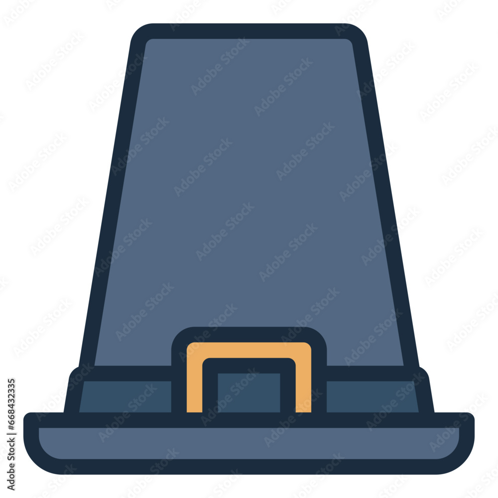 Hat color filled line icon Hat color filled line icon