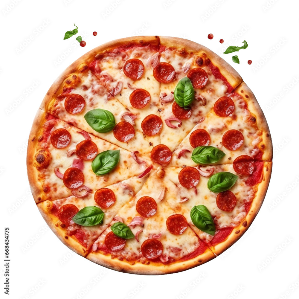 isolated pizza with varies species