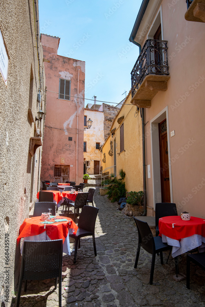 Obraz premium Pedestrian Street in Castelsardo - Sardinia - Italy
