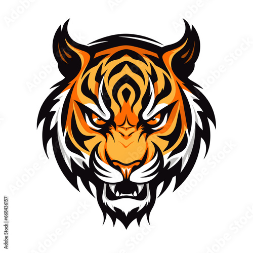 Fototapeta Naklejka Na Ścianę i Meble -  Tiger with fire mascot Logo