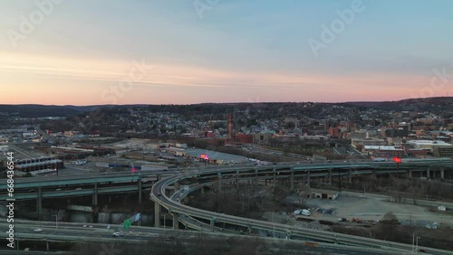 Aerial View of Downtown Waterbury, CT